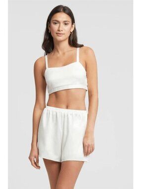 RYA Collection Womens XL Ivory Swan Bralette & Shorts Set Bridal Honeymoon NEW